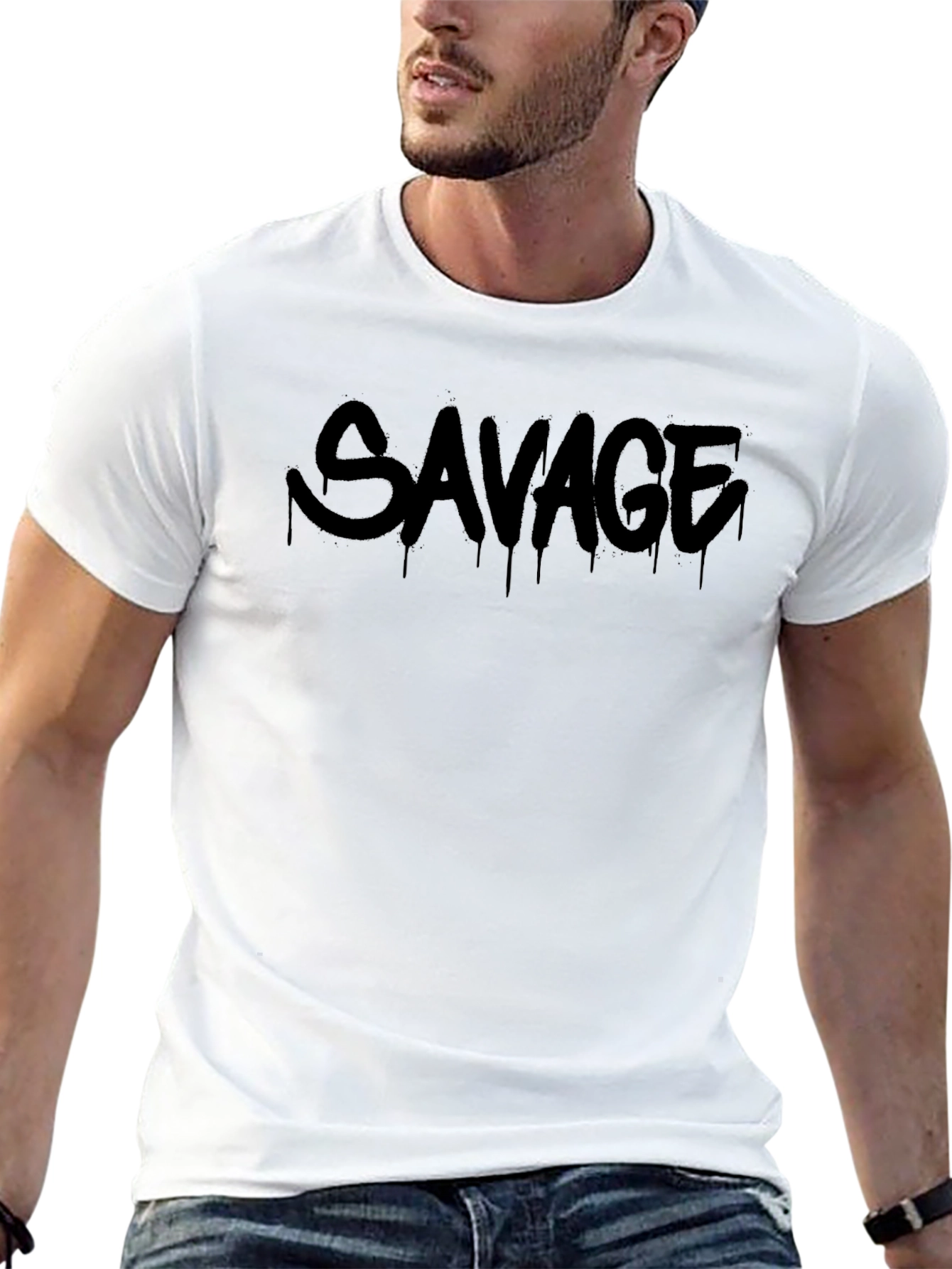Savage Graphic Print T-Shirt - Mens Fashion Tee