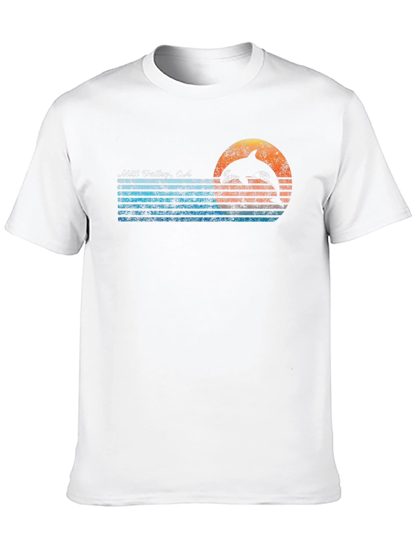 Mill Valley CA Retro Dolphin Graphic Tee