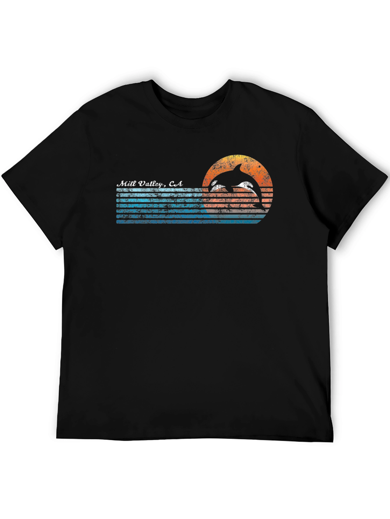 Mill Valley CA Retro Dolphin Graphic Tee