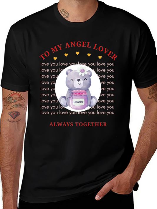 Angel Lover Bear Honey Jar Graphic T-Shirt