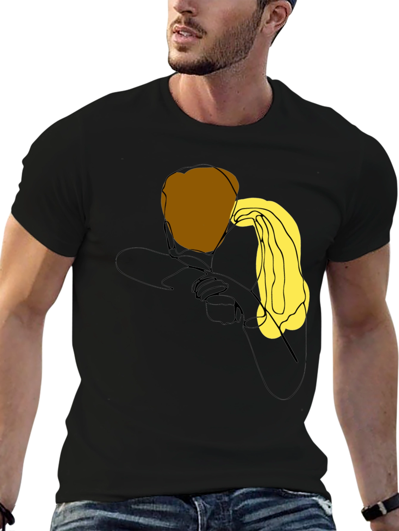 Abstract Figure Graphic Print T-Shirt