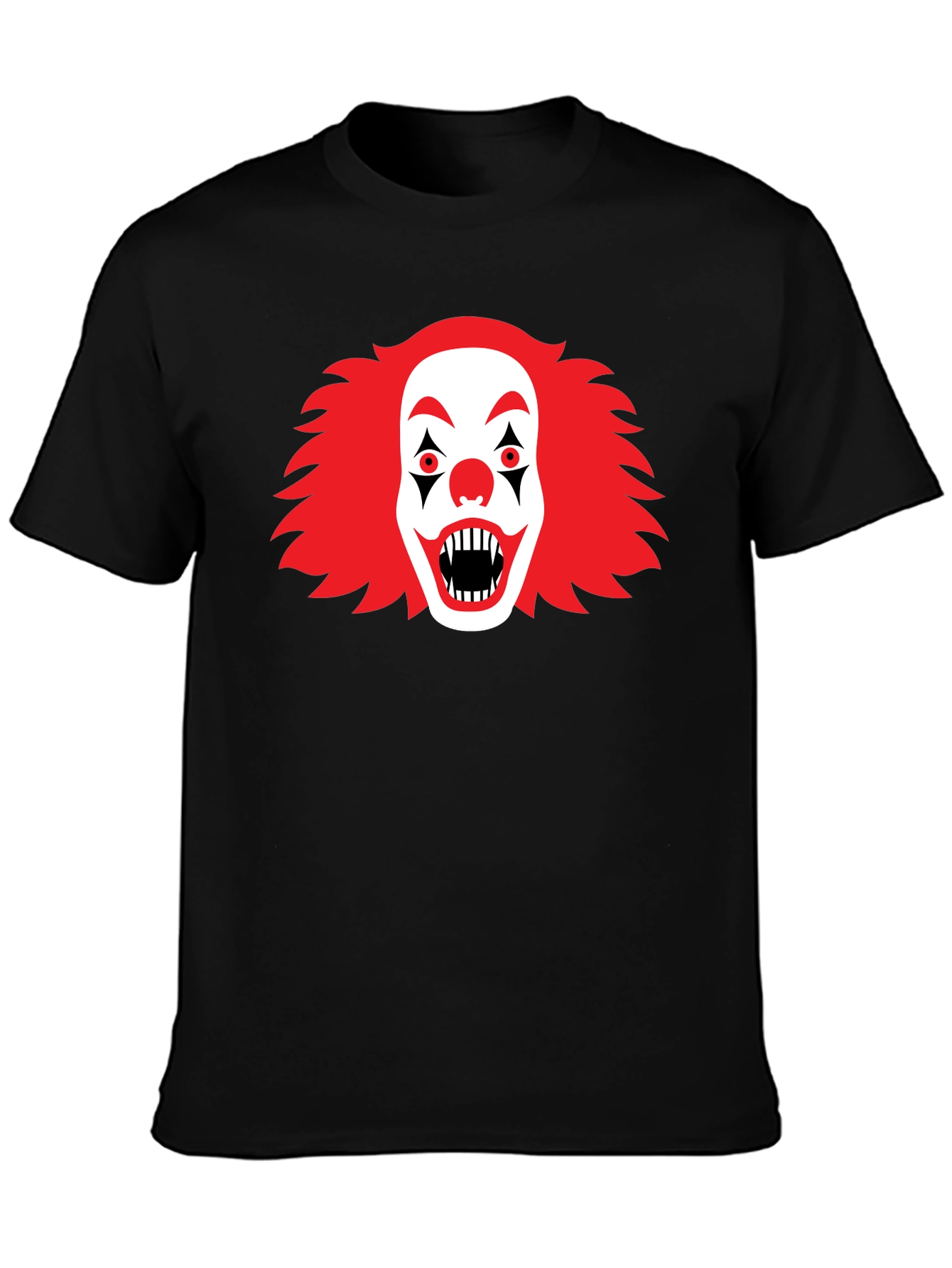 Scary Clown Graphic Tee - Black Halloween T-Shirt