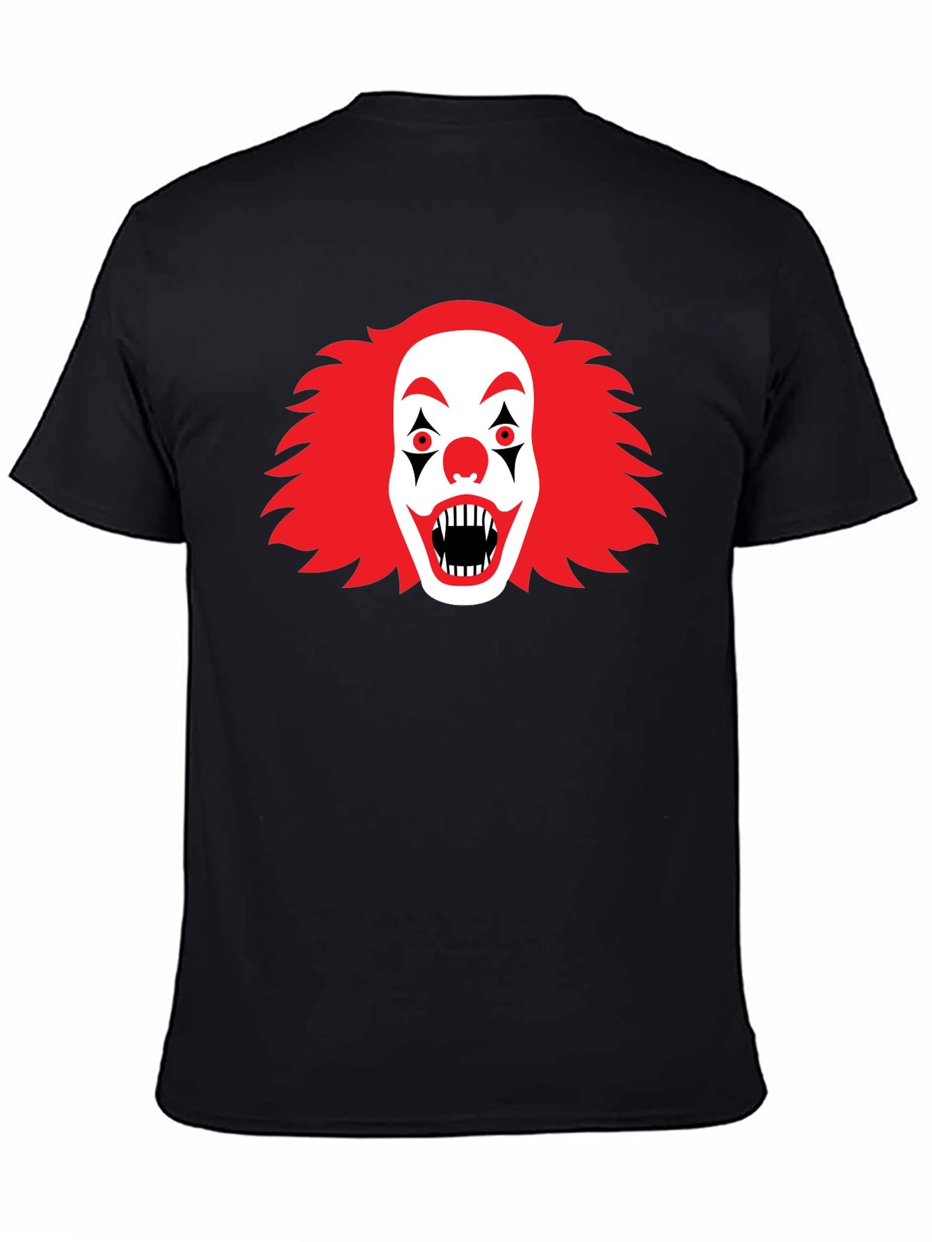 Scary Clown Graphic Tee - Black Halloween T-Shirt