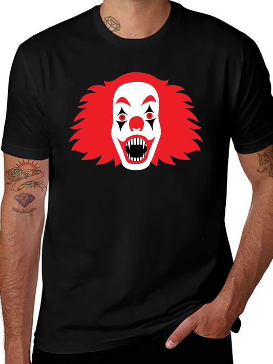 Scary Clown Graphic Tee - Black Halloween T-Shirt