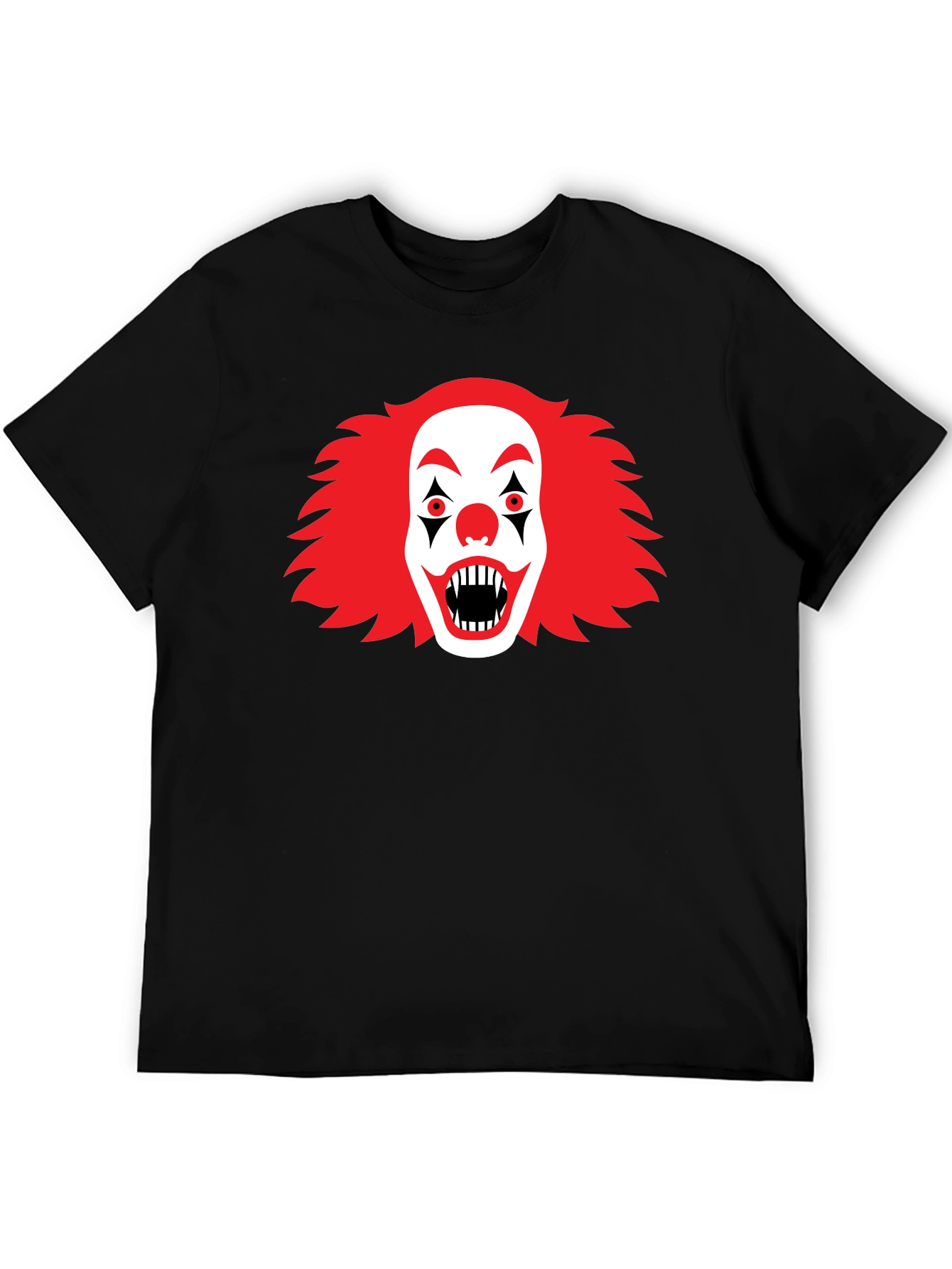 Scary Clown Graphic Tee - Black Halloween T-Shirt