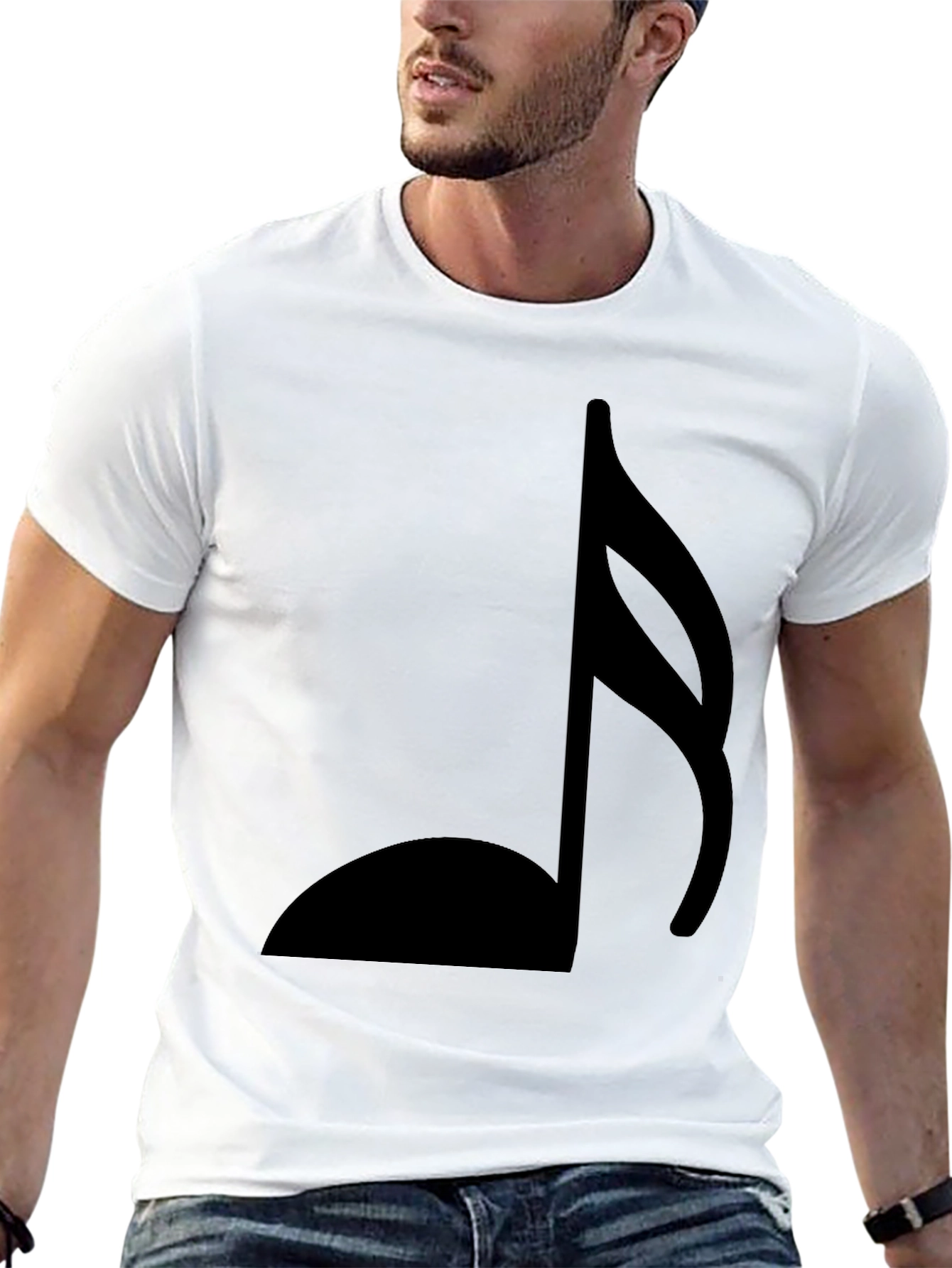 Black Musical Note Graphic Tee