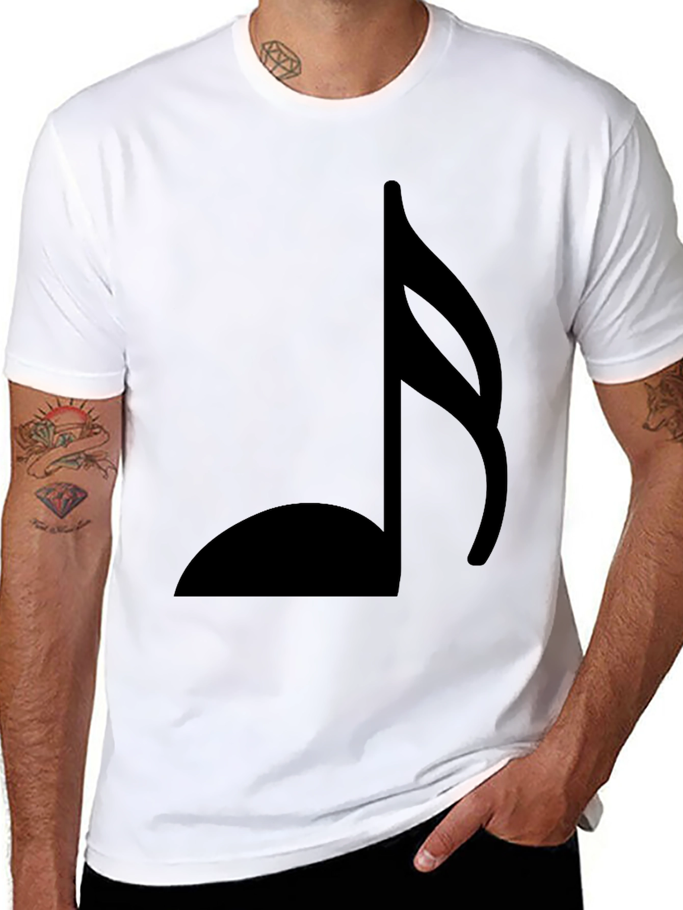 Black Musical Note Graphic Tee
