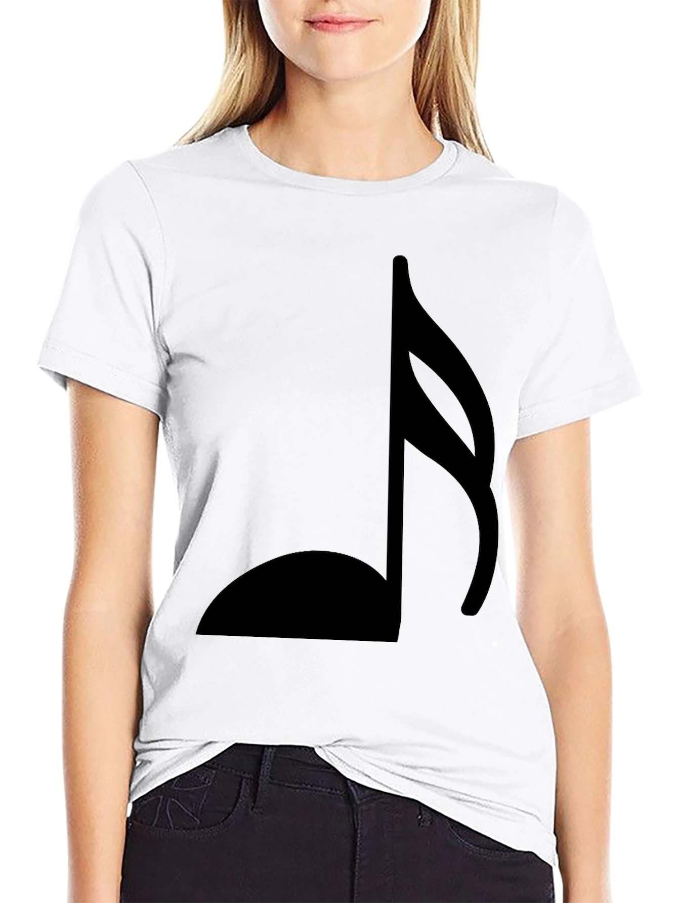 Black Musical Note Graphic Tee