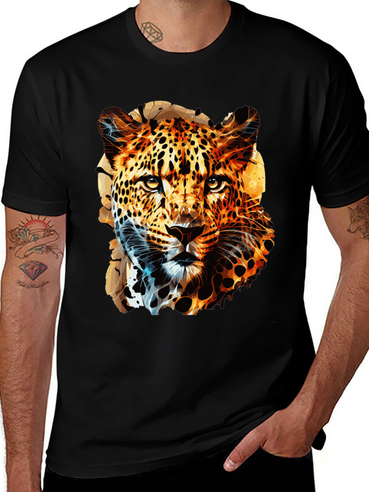 Stylish Leopard Print Black T-Shirt