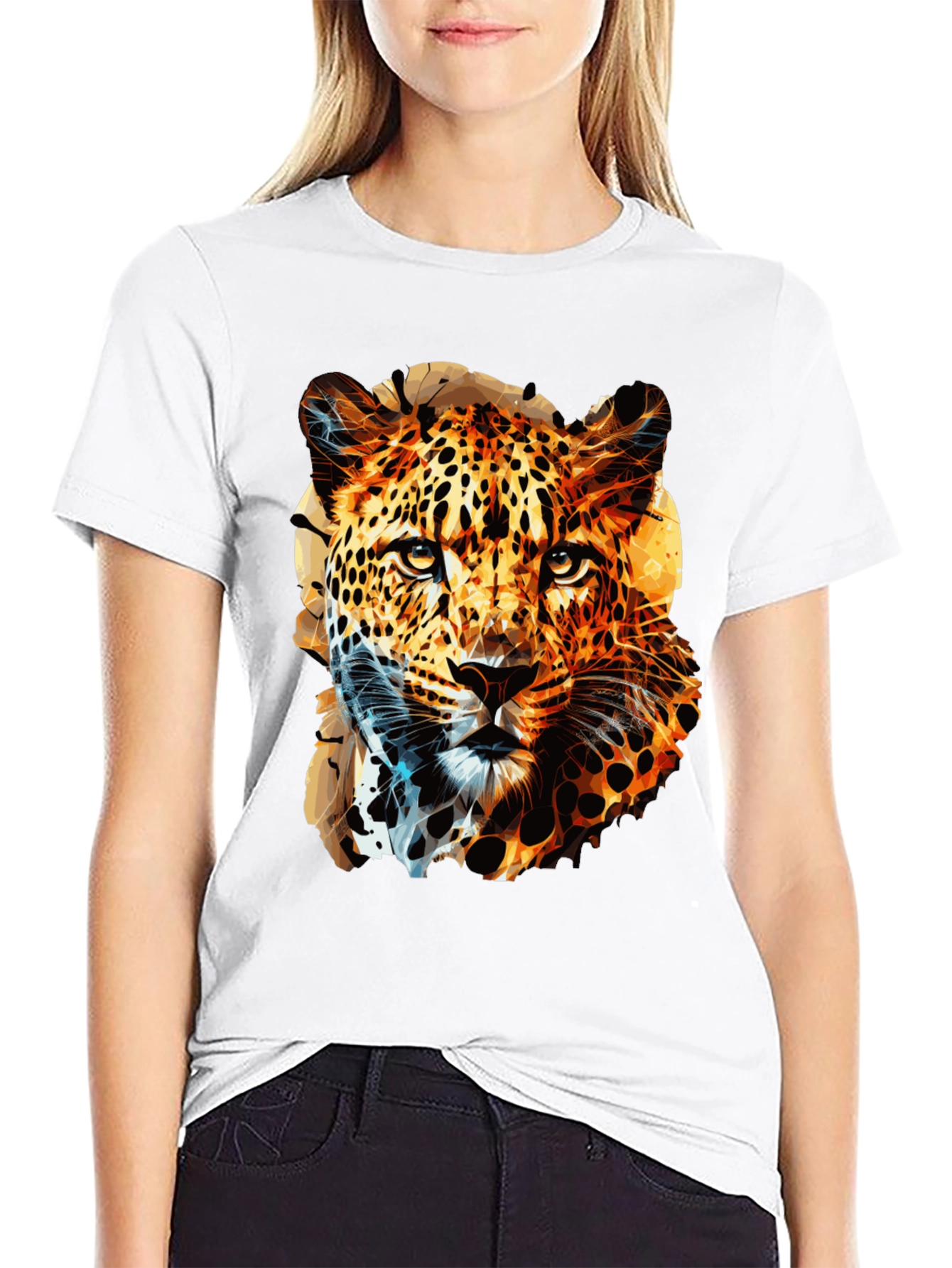 Stylish Leopard Print Black T-Shirt
