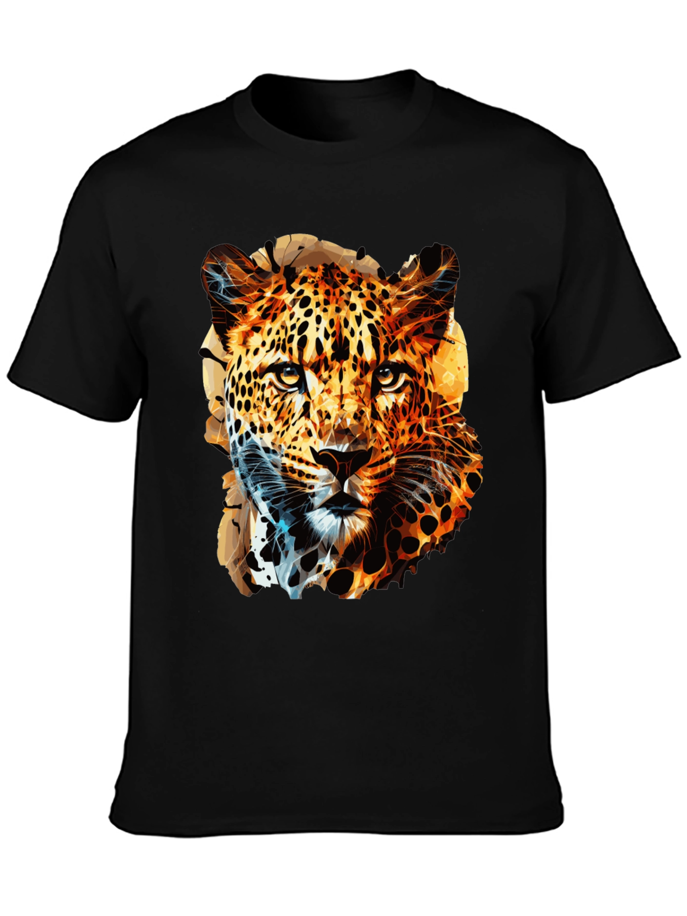 Stylish Leopard Print Black T-Shirt
