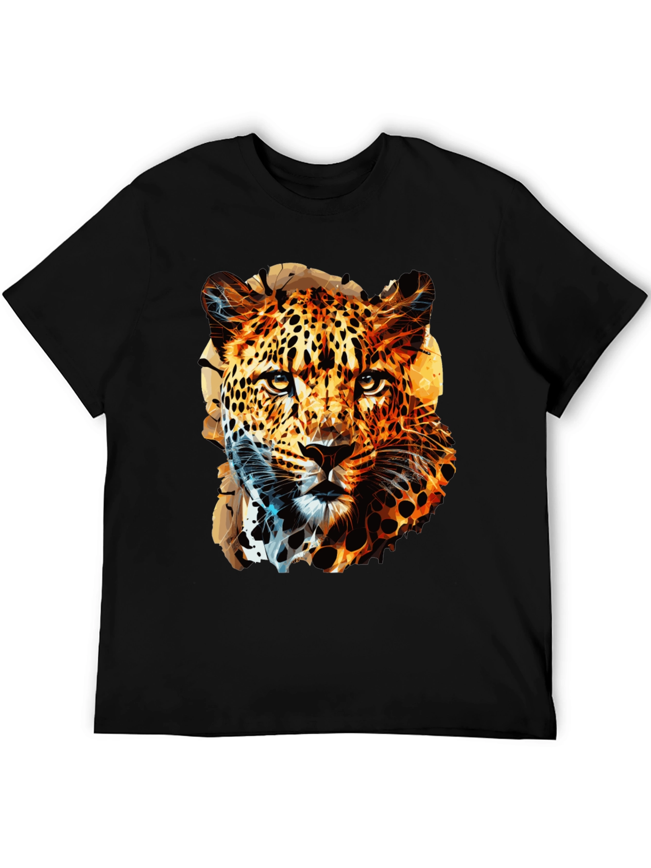 Stylish Leopard Print Black T-Shirt