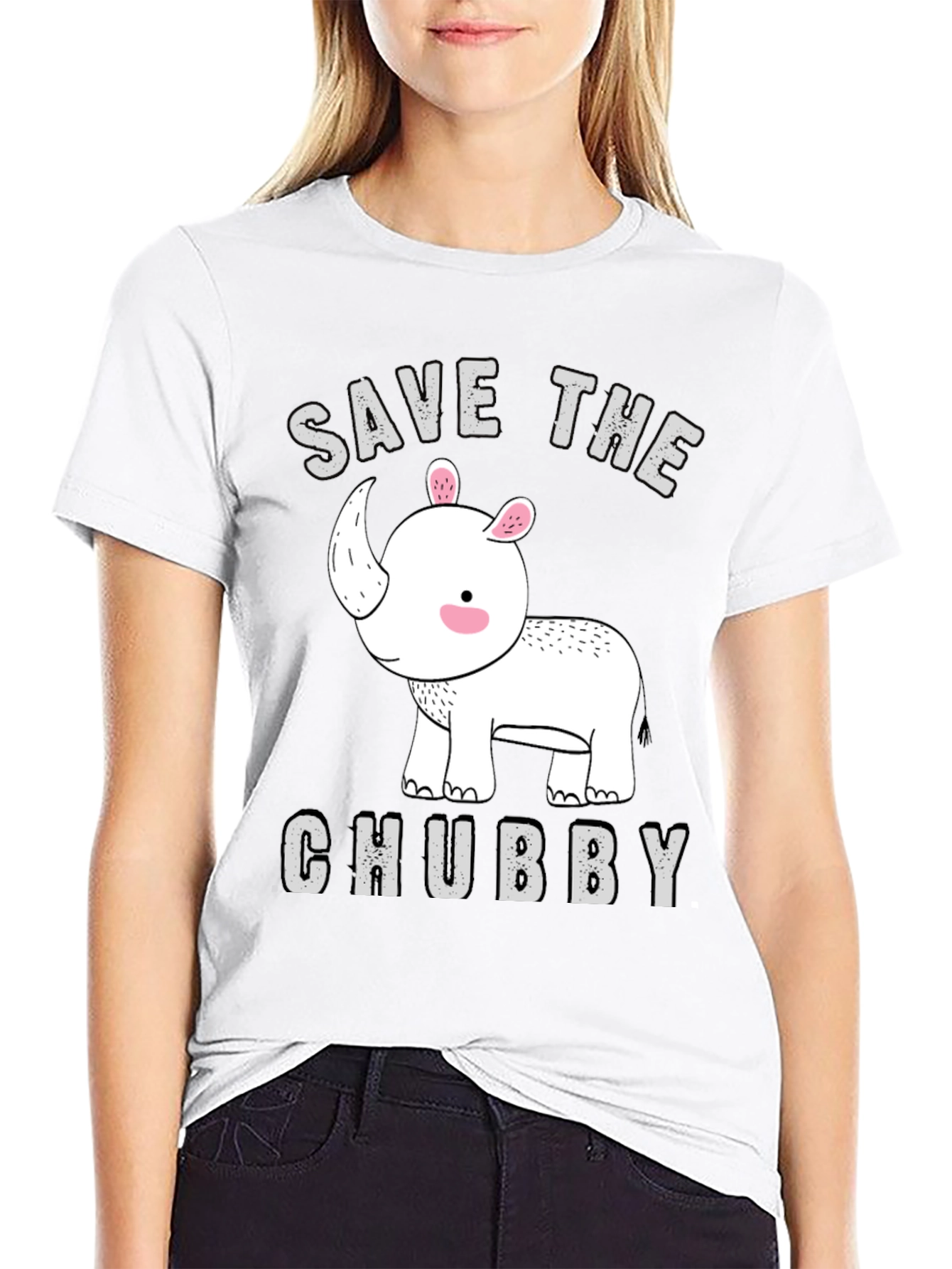 Save The Chubby Rhino T-Shirt - Mens Graphic Tee