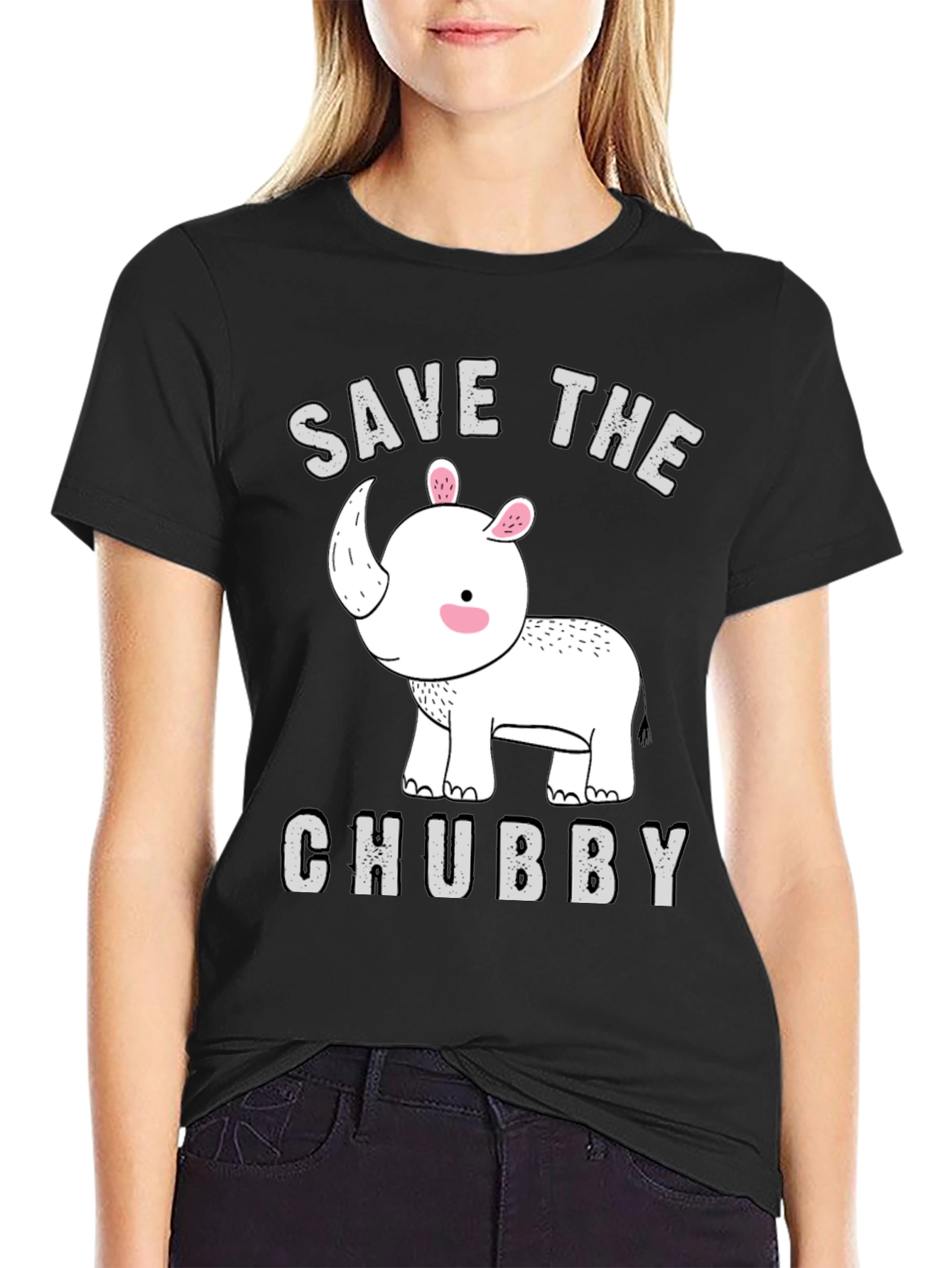 Save The Chubby Rhino T-Shirt - Mens Graphic Tee