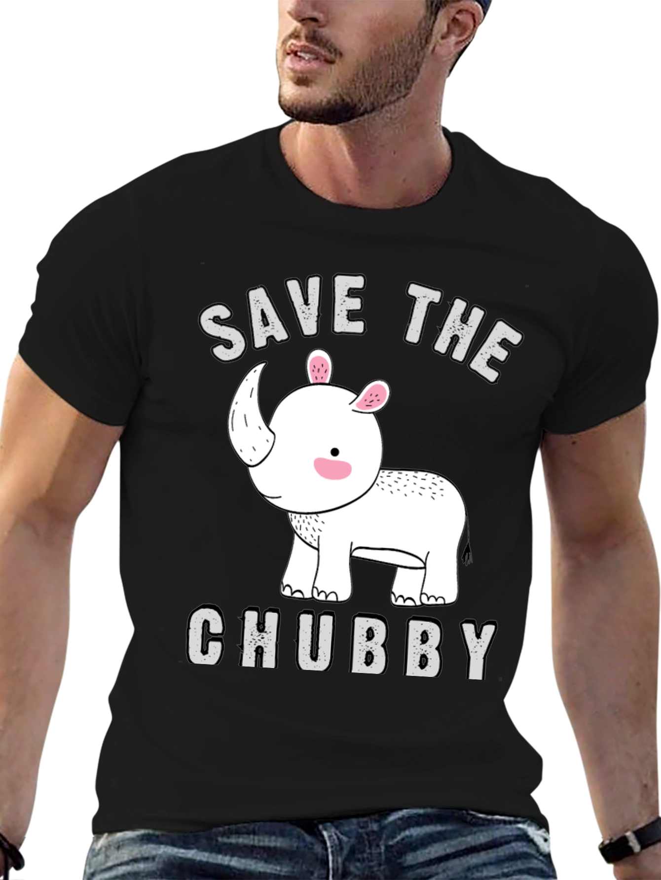 Save The Chubby Rhino T-Shirt - Mens Graphic Tee