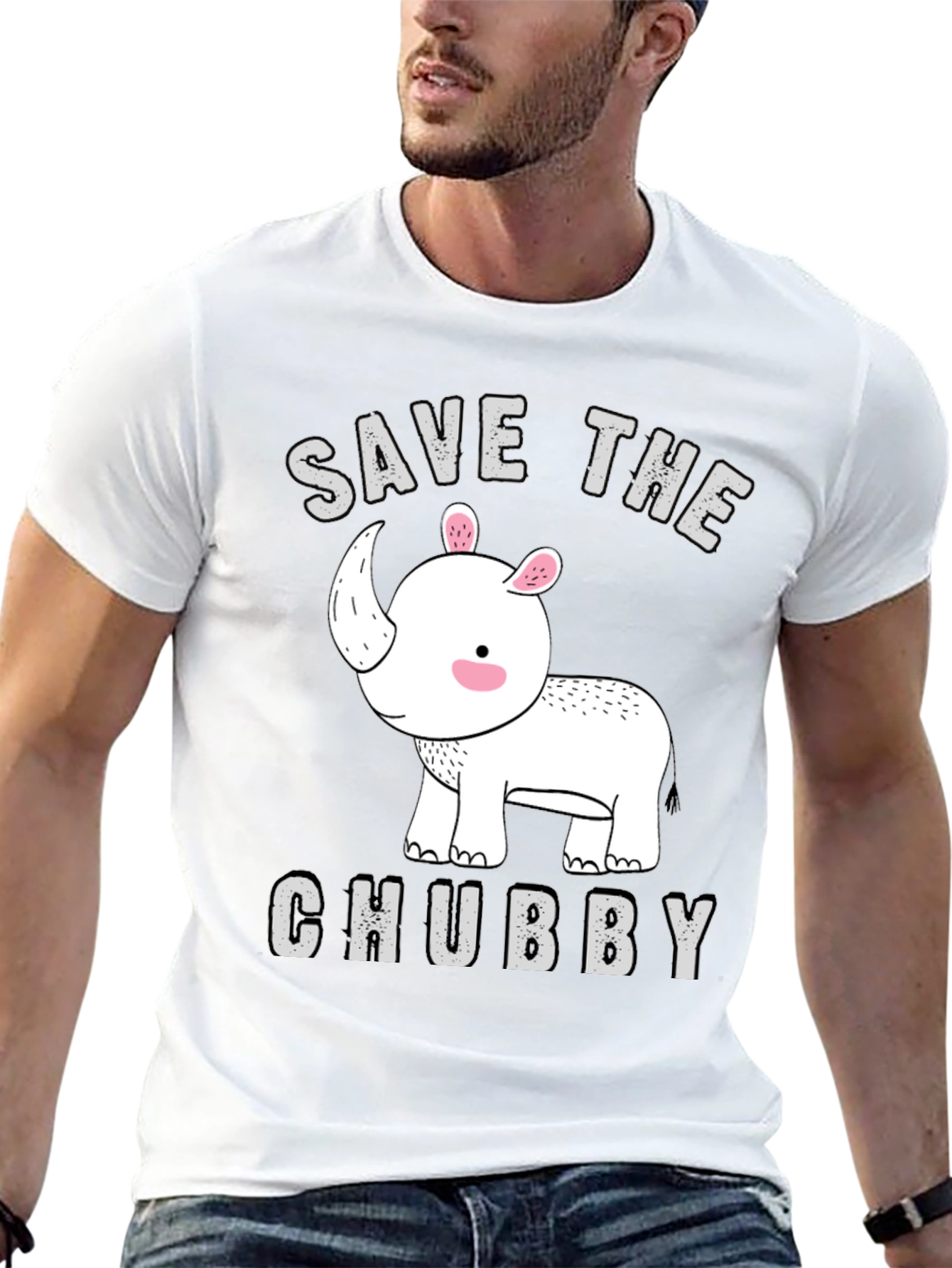 Save The Chubby Rhino T-Shirt - Mens Graphic Tee