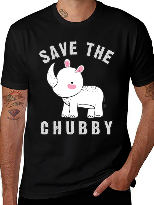 Save The Chubby Rhino T-Shirt - Mens Graphic Tee