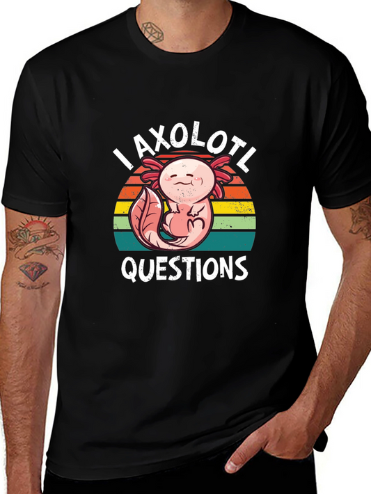 Axolotl Questions Black T-Shirt