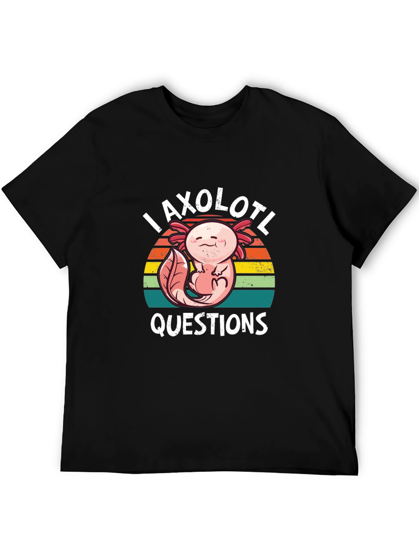 Axolotl Questions Black T-Shirt