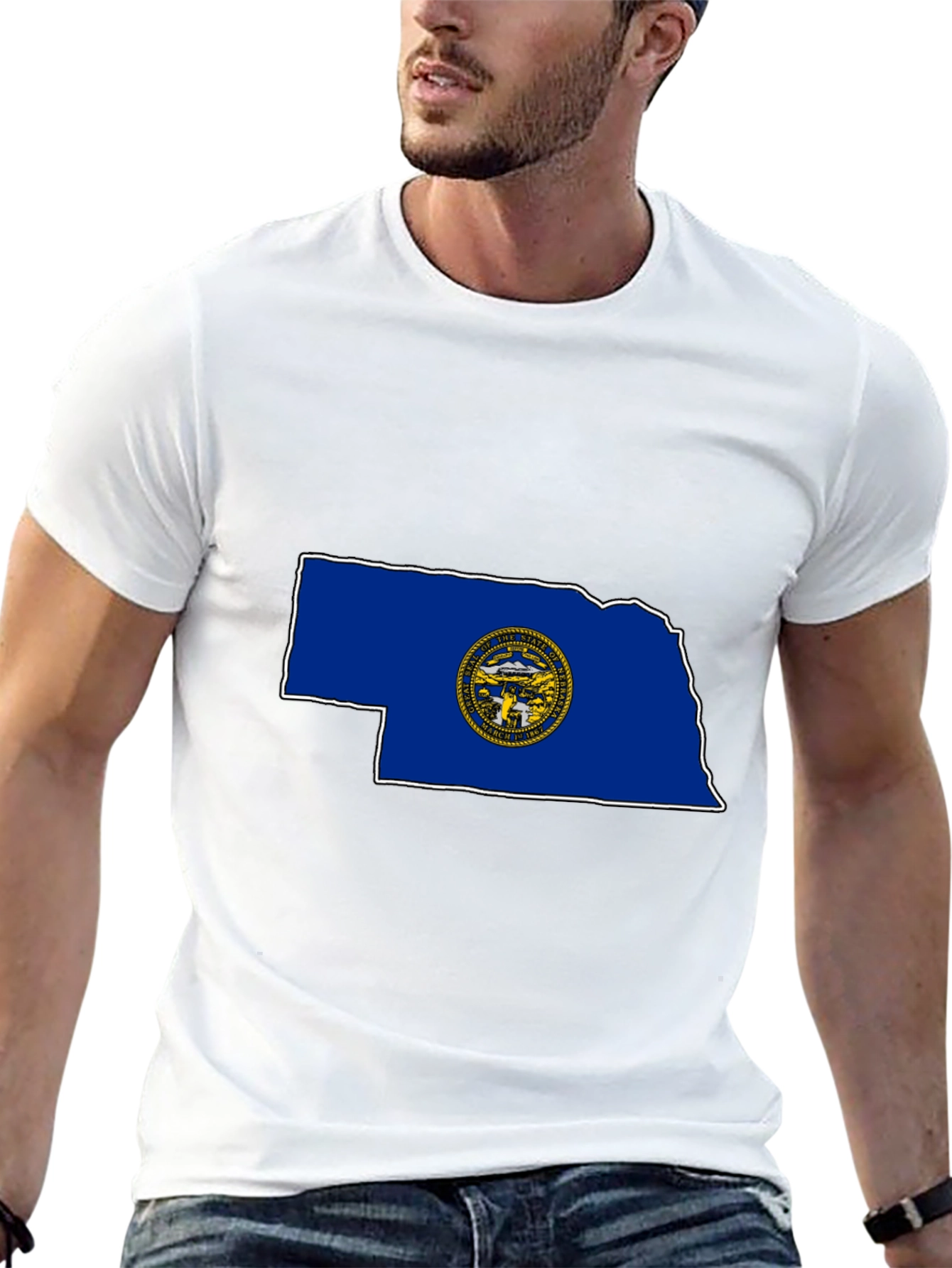 Nebraska State Flag Graphic Print T-Shirt