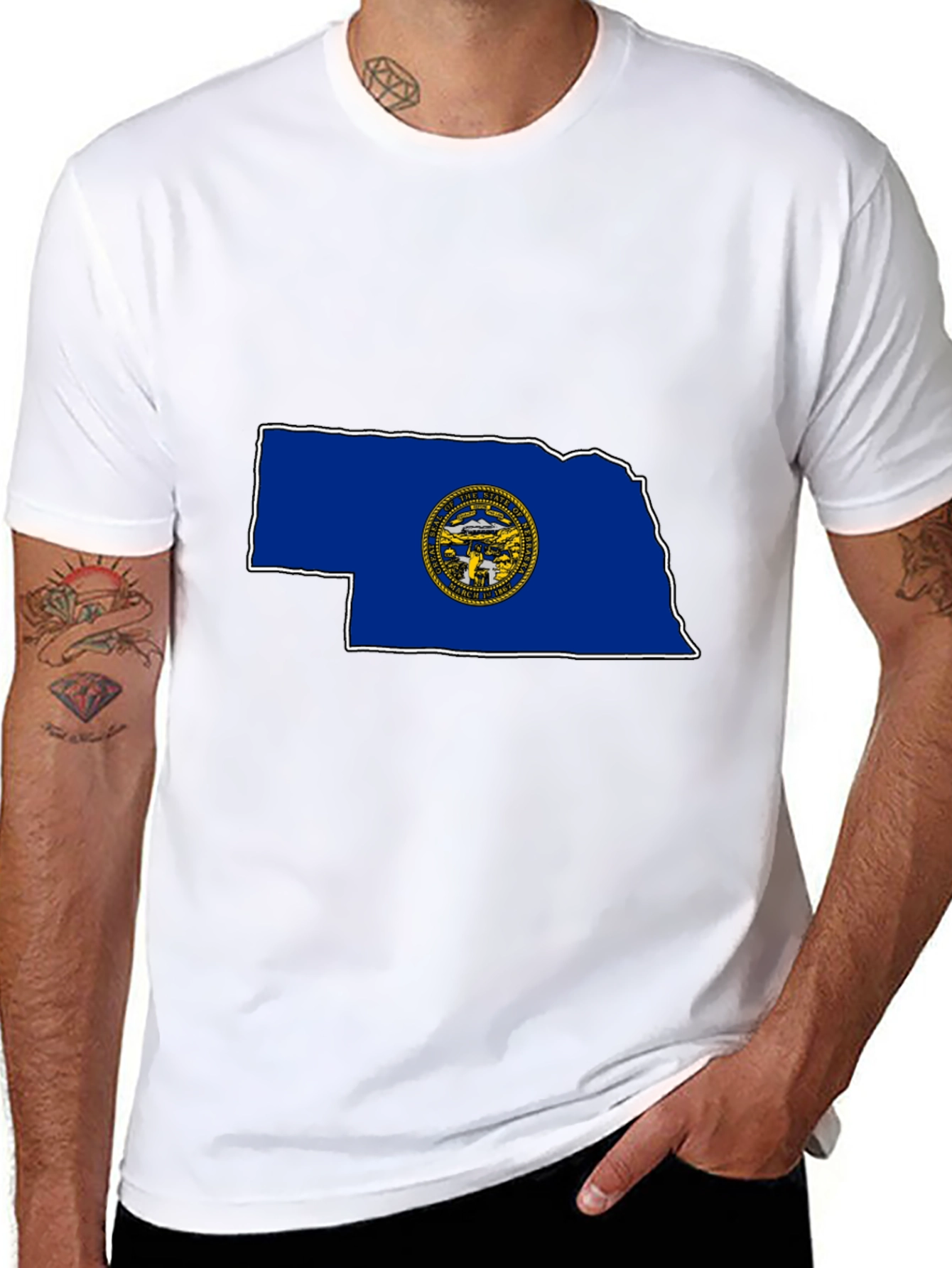 Nebraska State Flag Graphic Print T-Shirt