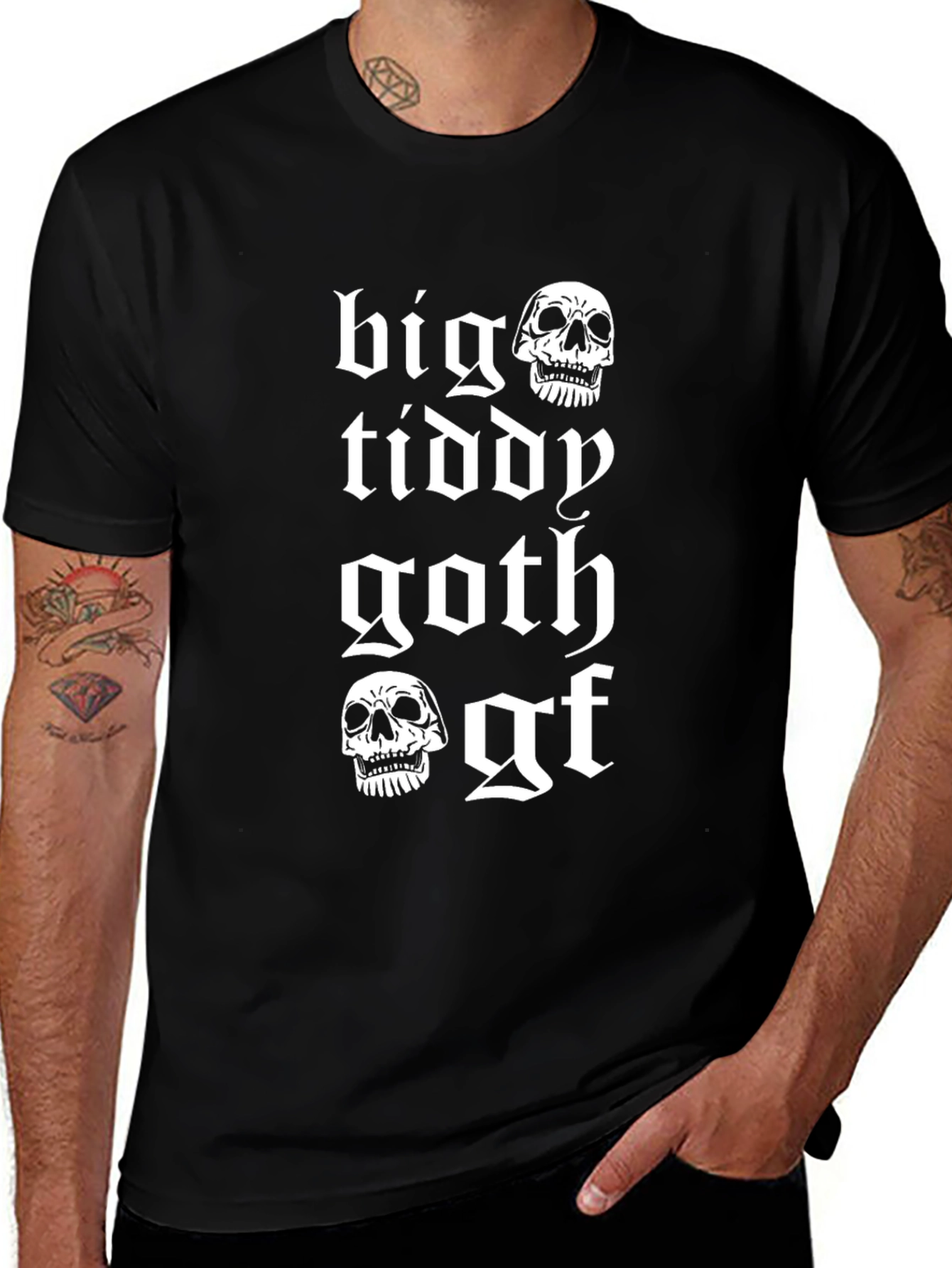 Big Tiddy Goth Gf T-Shirt - Skull Design