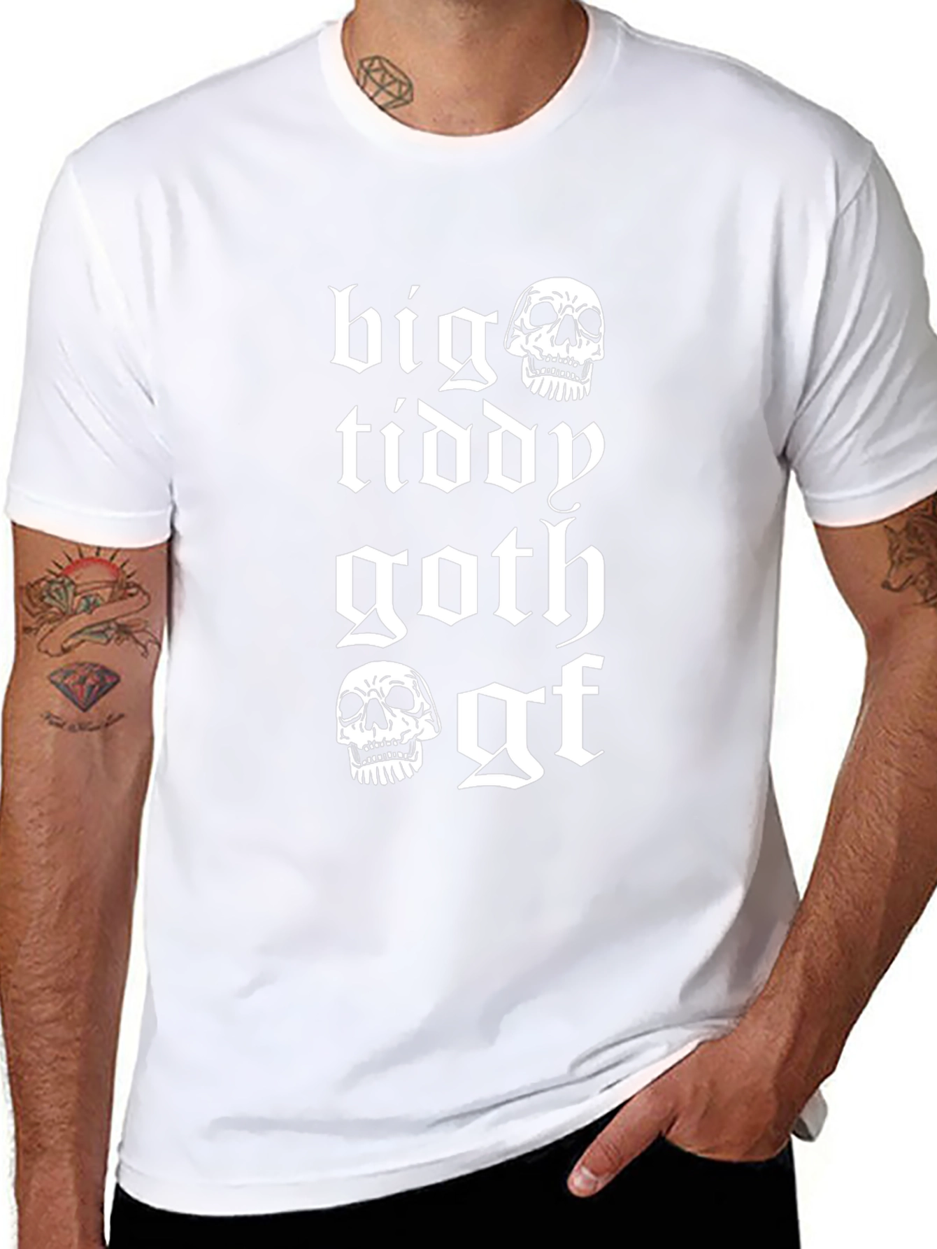 Big Tiddy Goth Gf T-Shirt - Skull Design