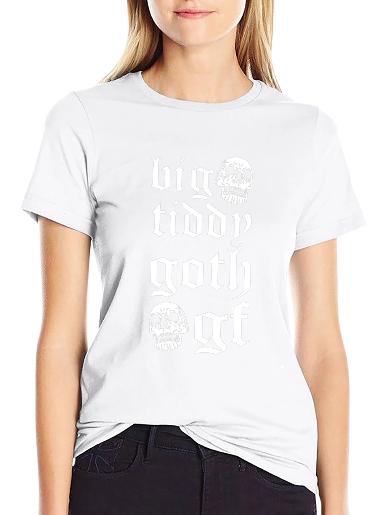 Big Tiddy Goth Gf T-Shirt - Skull Design