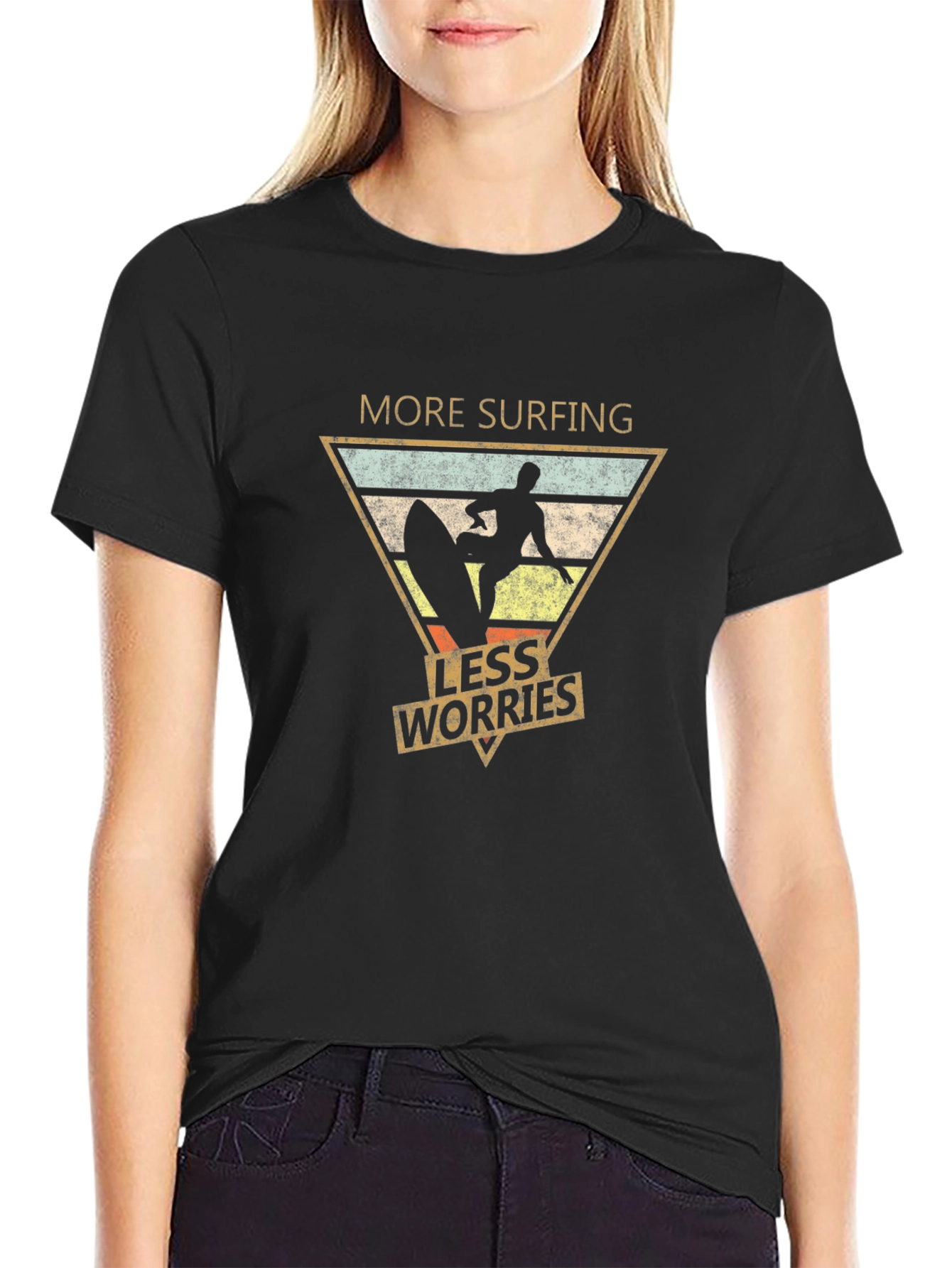 More Surfing Less Worries Graphic Tee