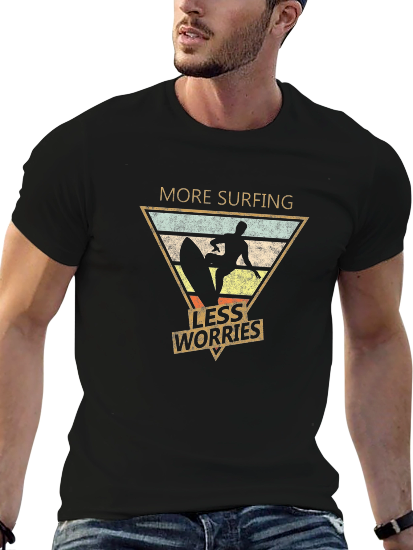 More Surfing Less Worries Graphic Tee