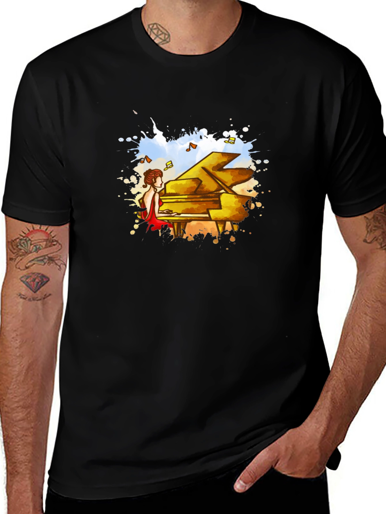 Piano Player Graphic T-Shirt