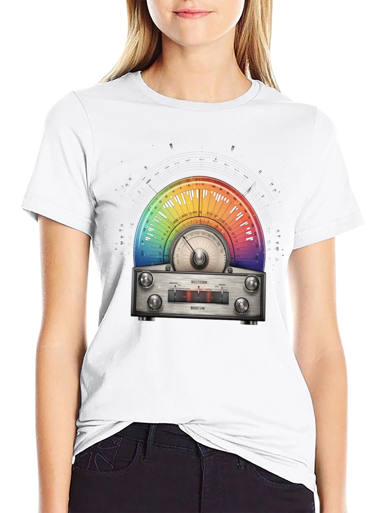 Rainbow Radio T-Shirt - Music Lover Tee