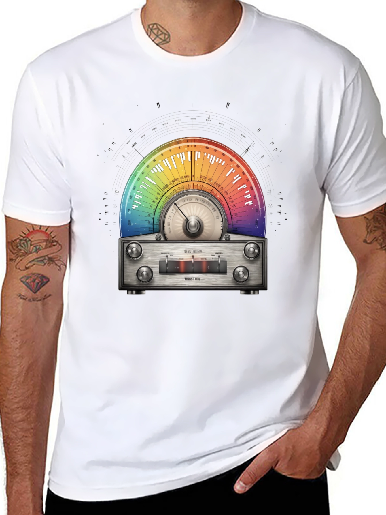 Rainbow Radio T-Shirt - Music Lover Tee