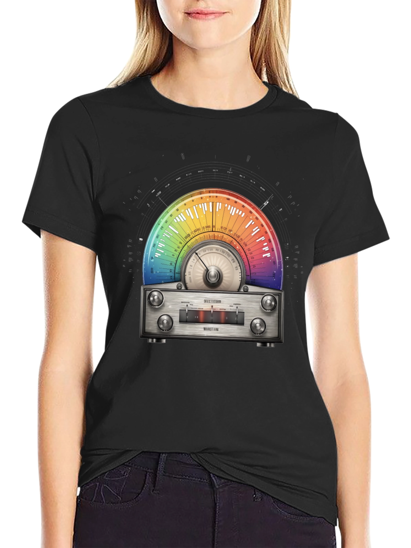 Rainbow Radio T-Shirt - Music Lover Tee