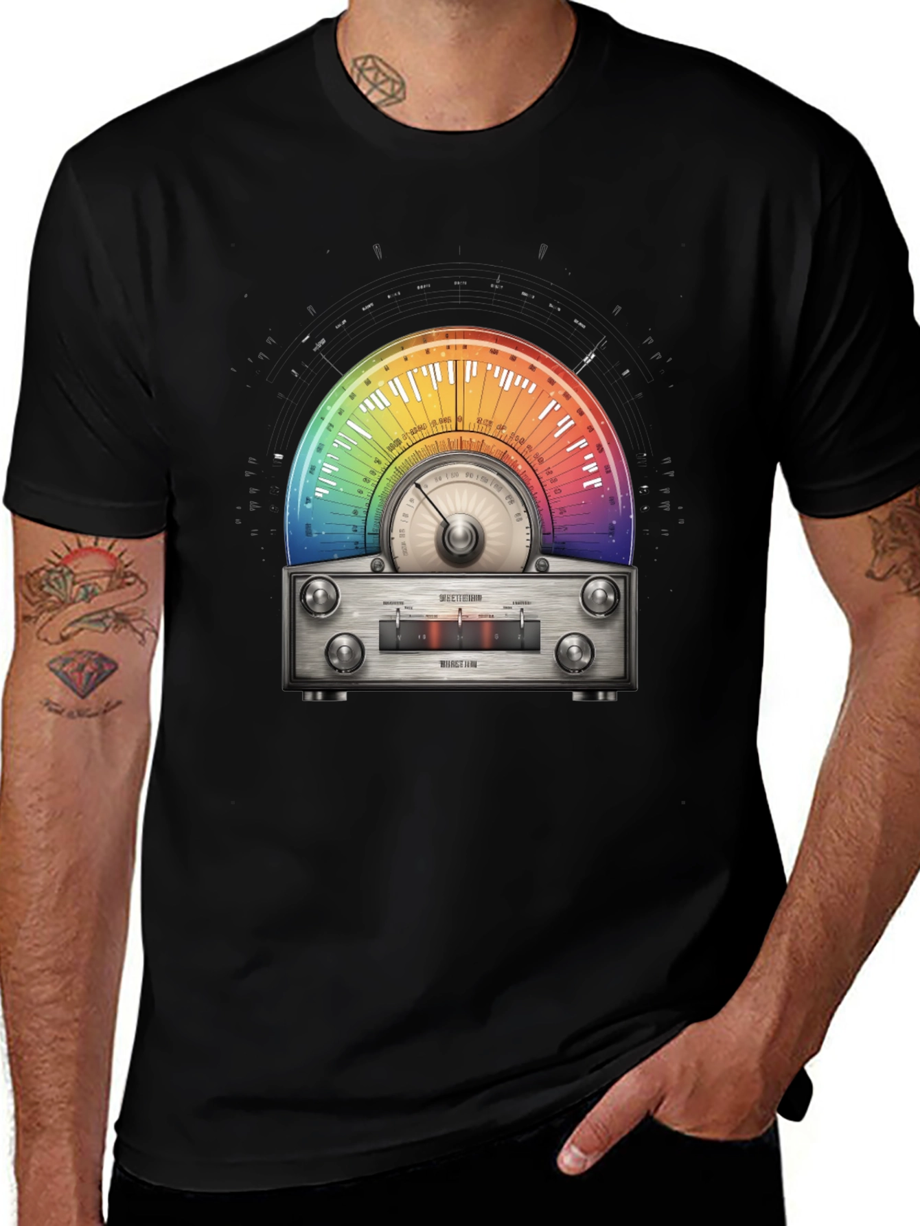 Rainbow Radio T-Shirt - Music Lover Tee