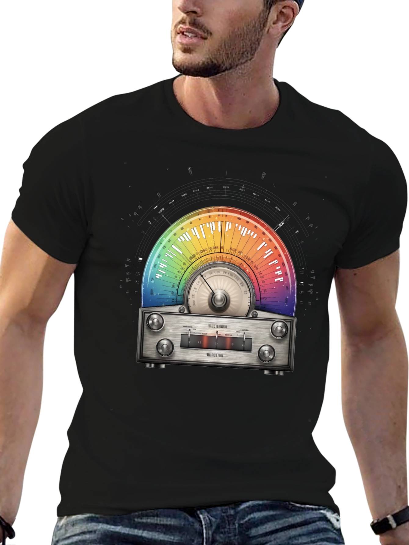 Rainbow Radio T-Shirt - Music Lover Tee