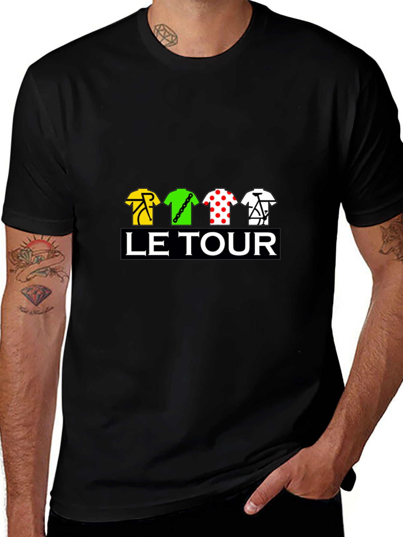 Le Tour Cycling Jersey T-Shirt - Black