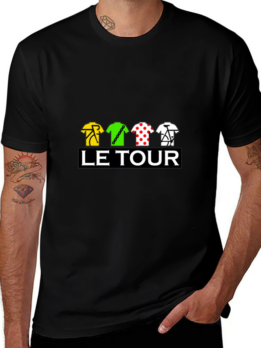 Le Tour Cycling Jersey T-Shirt - Black