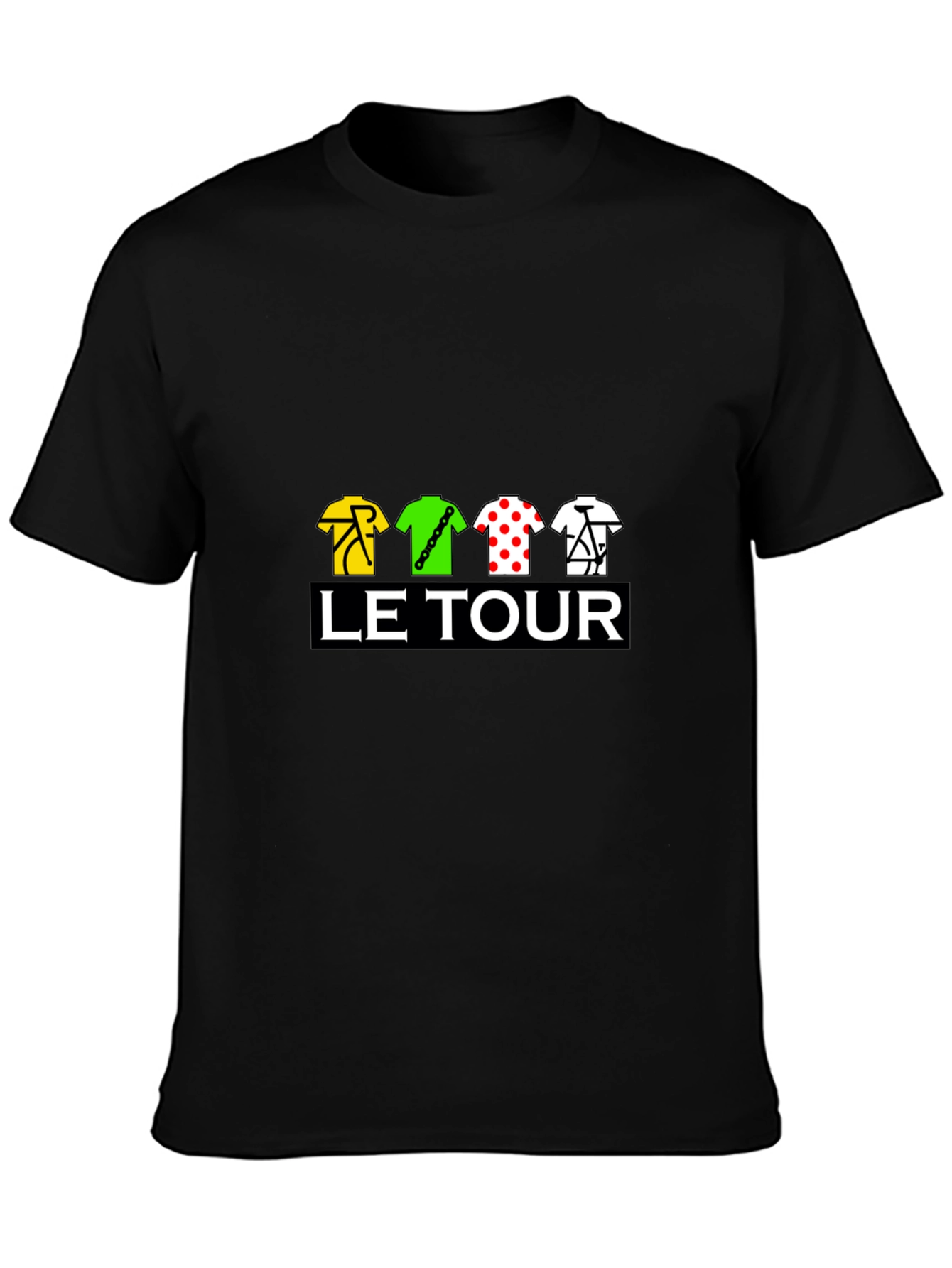 Le Tour Cycling Jersey T-Shirt - Black