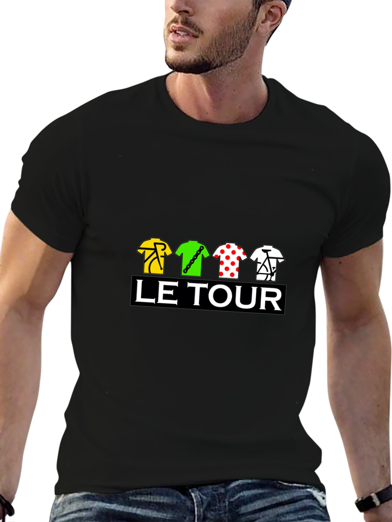 Le Tour Cycling Jersey T-Shirt - Black