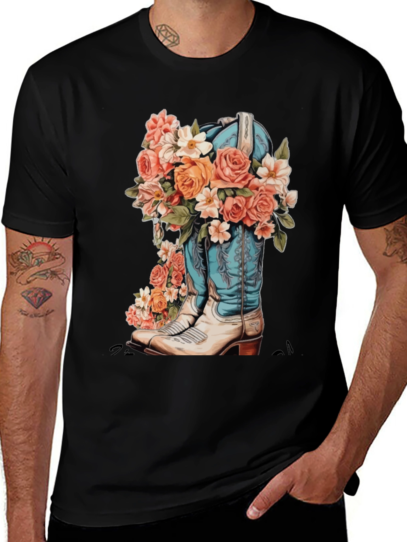 Floral Cowboy Boot Graphic Tee