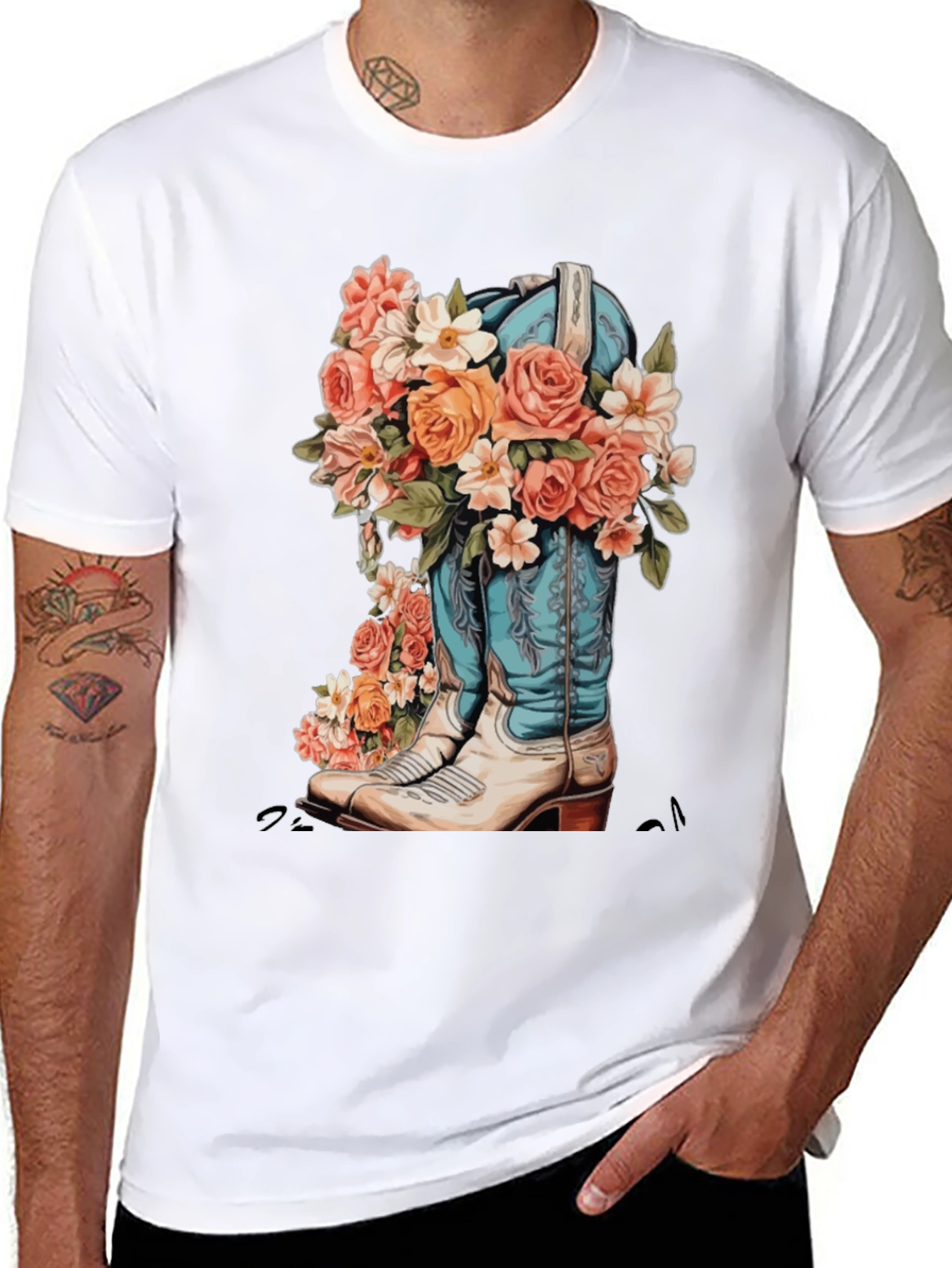 Floral Cowboy Boot Graphic Tee