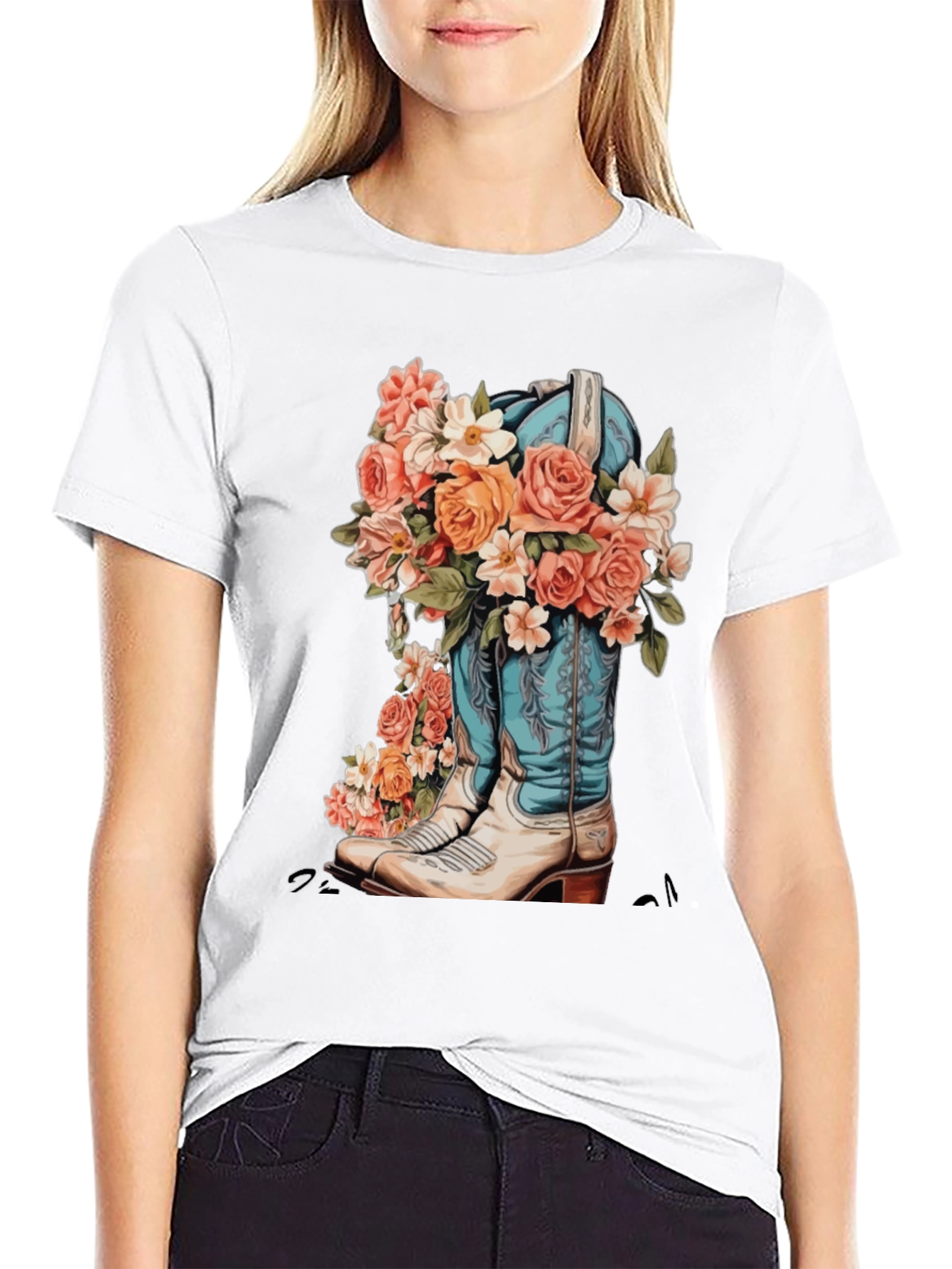 Floral Cowboy Boot Graphic Tee