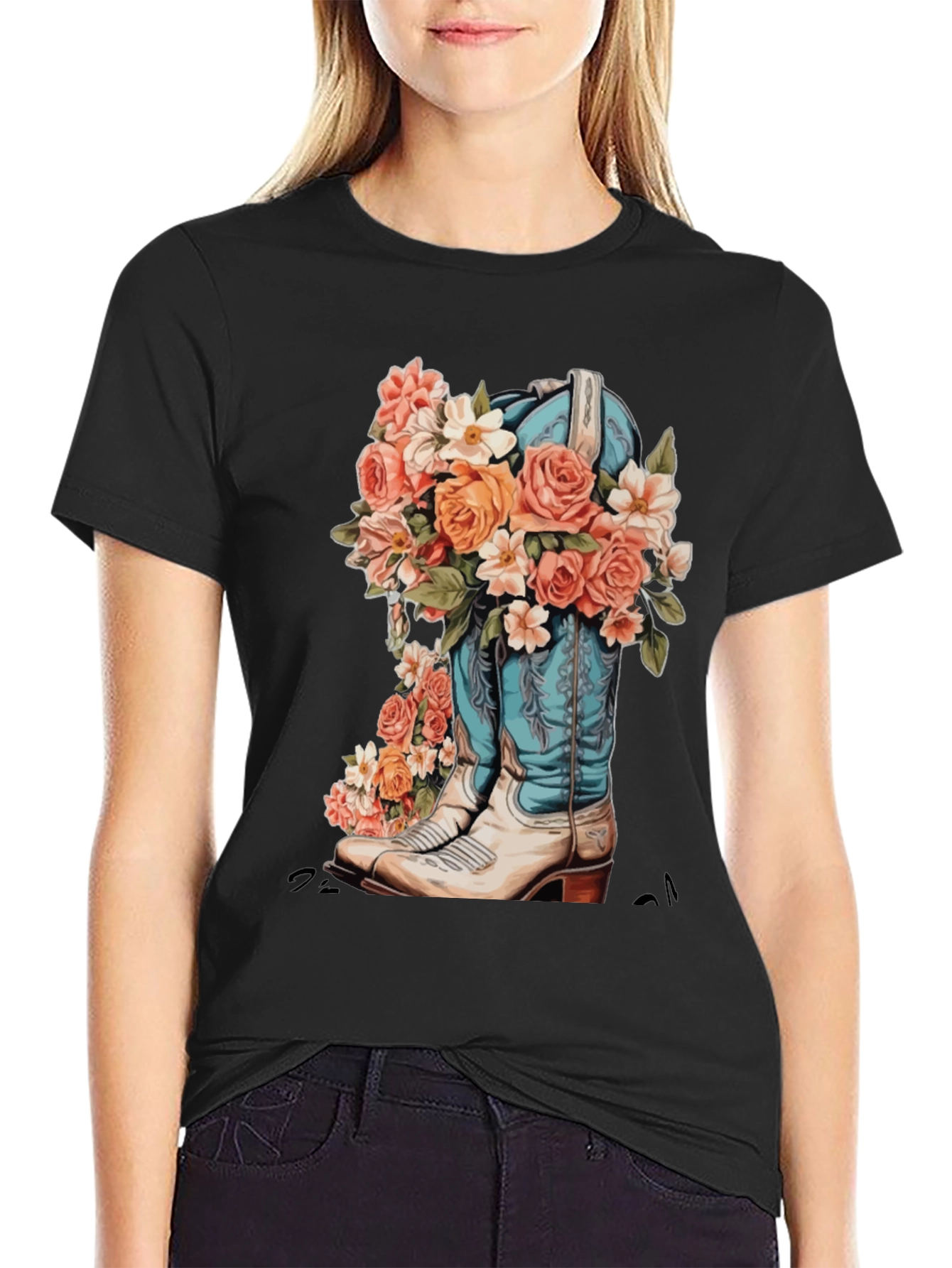 Floral Cowboy Boot Graphic Tee