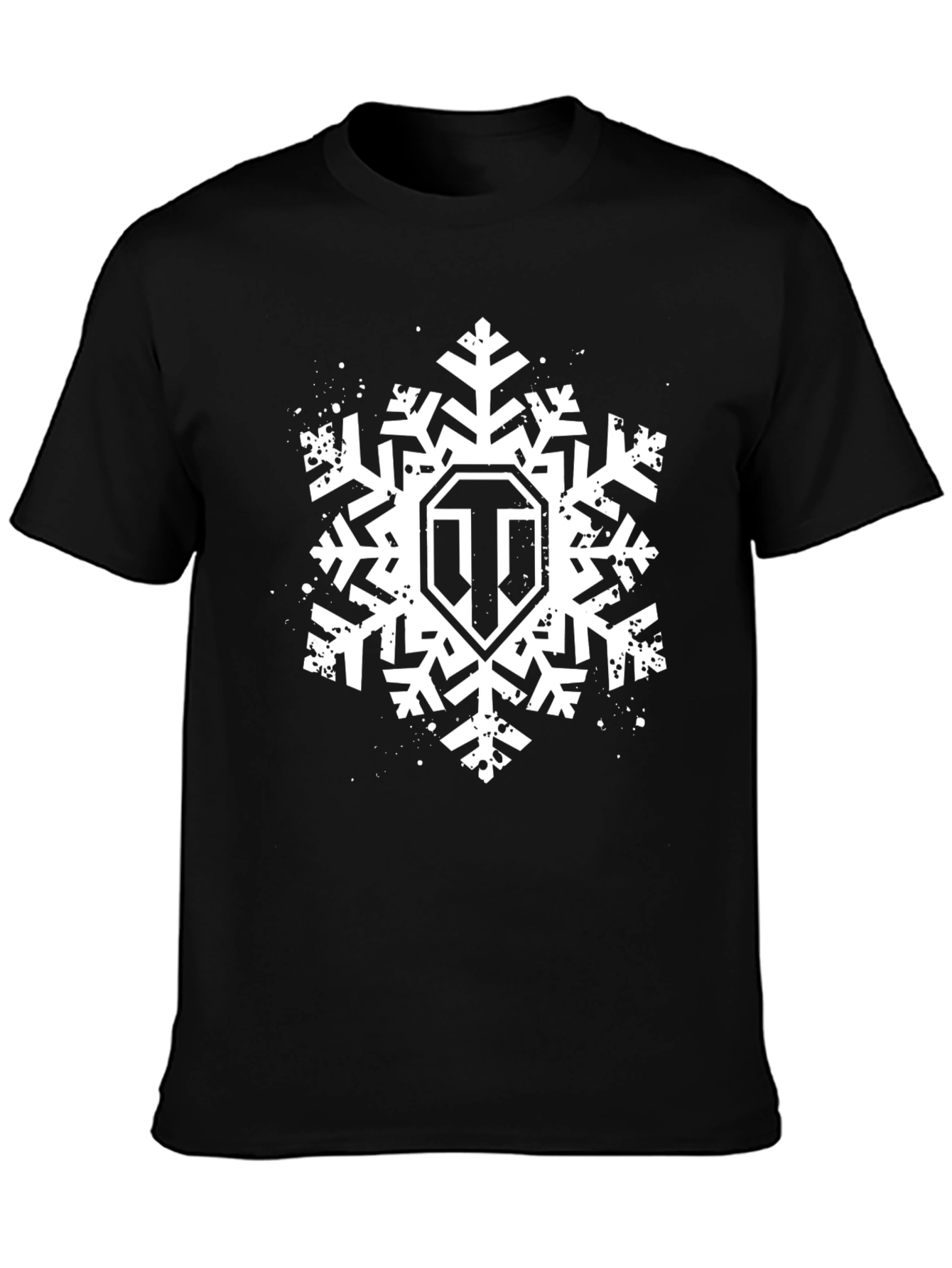 World of Tanks Snowflake Logo Black T-Shirt