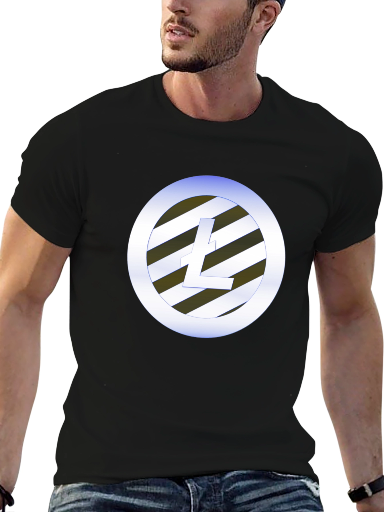 Litecoin Crypto Tee - Black Graphic T-Shirt