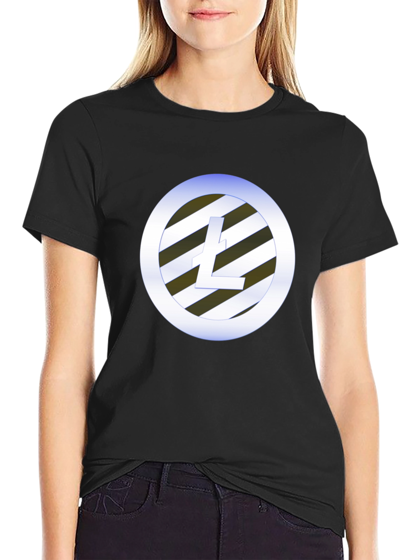Litecoin Crypto Tee - Black Graphic T-Shirt