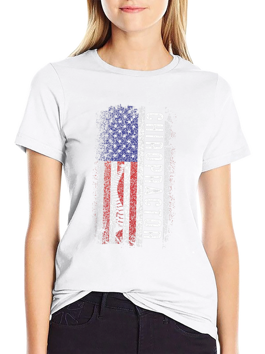 Chiropractor American Flag Graphic Tee