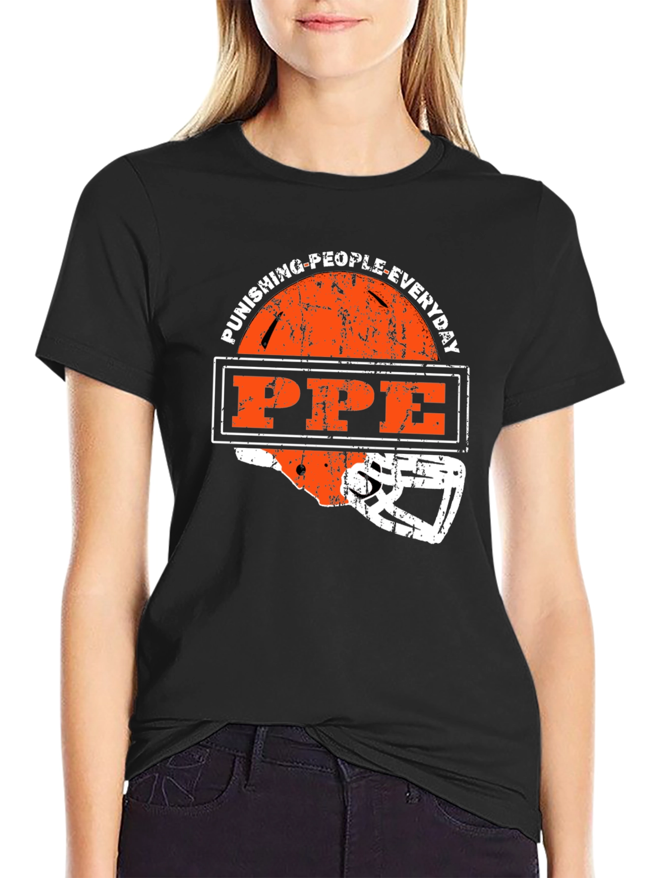 Punishing People Everyday PPE Football T-Shirt