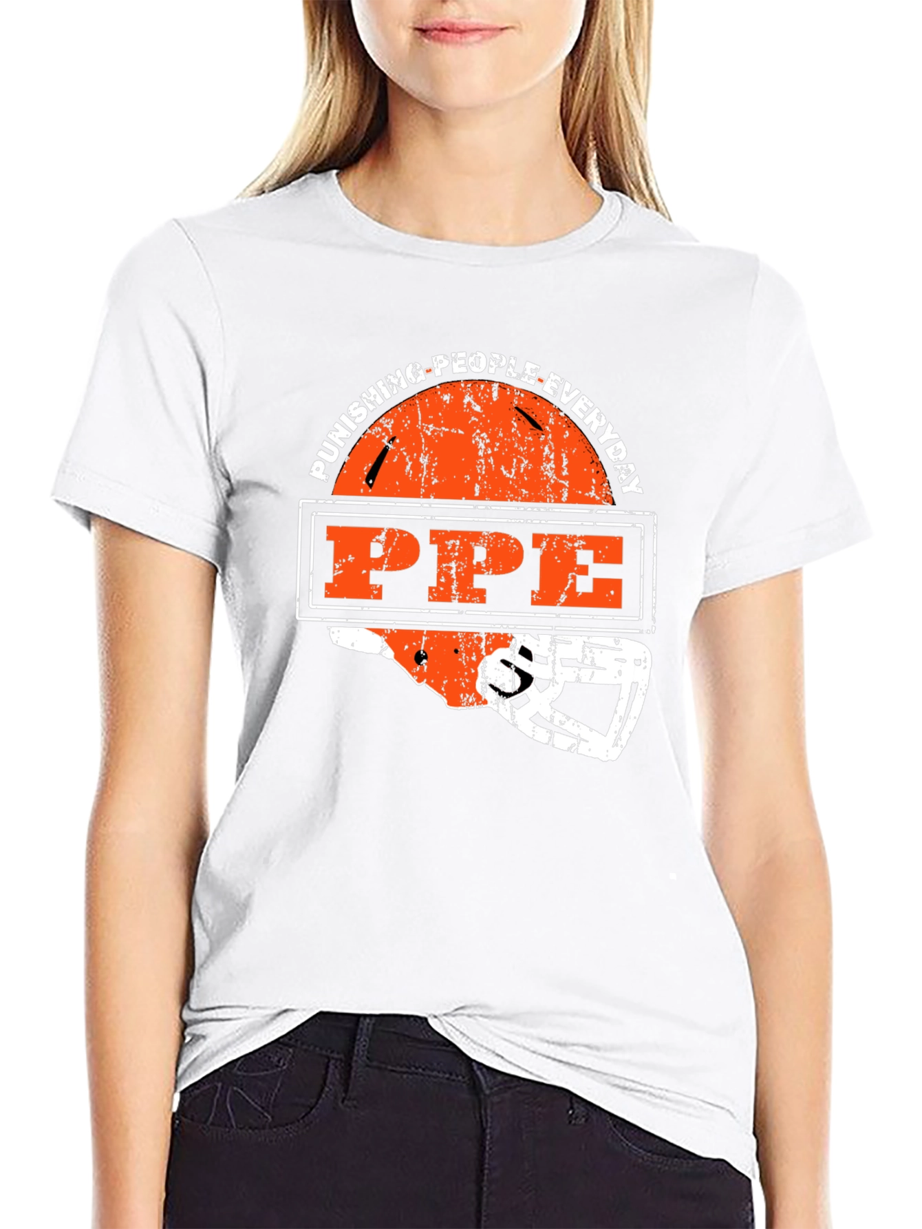 Punishing People Everyday PPE Football T-Shirt